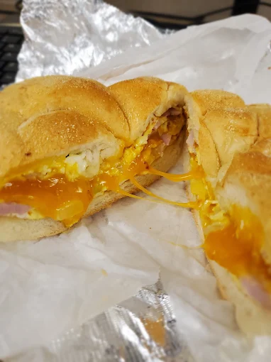 Egg breakfast sandwich on a roll